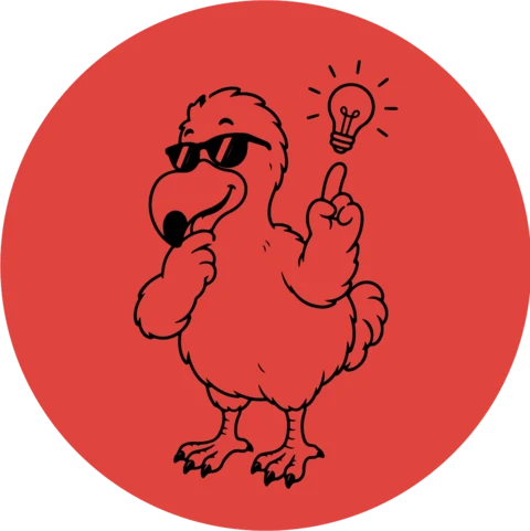 Le Dodo à lunettes de soleil, brand character de Seb & Pablo, avec une idée
